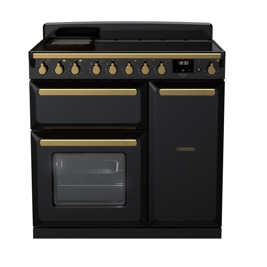 product image RangeM  Estel DLX Ind. GLS Blk 90cm H 89.50 cm x W 99.40 cm x D 60.40 cm