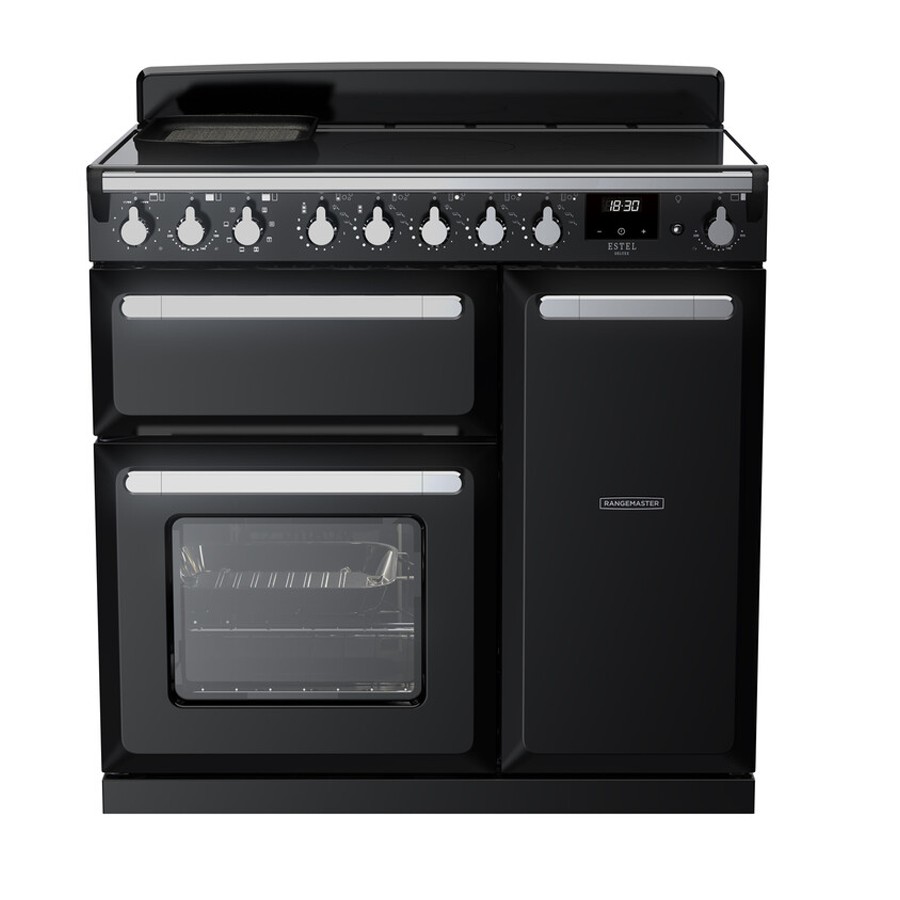 product image RangeM  Estel DLX Ind. GLS Blk 90cm H 89.50 / 93.50 cm x W 90.00 cm x D 61.70 cm