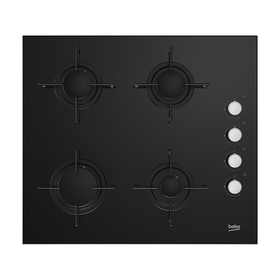 product image Beko Hob Gas 4 Burner Black Side Control H 4.60 cm x W 59.00 cm x D 52.40 cm