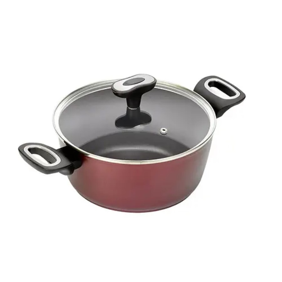 product image Jata Aluminium Casserole 22 cm 2.6 Litre Induction With Glass Lid H 9.5cm