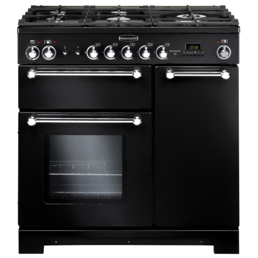 product image RangeM Kitchener 90 DF Black Chrome H 90.50 / 93.00 cm x W 90.00 cm x D 60.40 cm