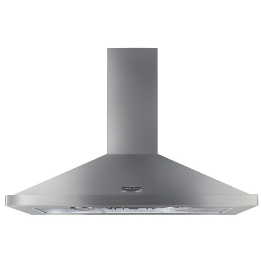 product image RangeMaster Hood S/S No Rail 90 cm Hood dimensions - H 49.5 / 77.0 cm x W 49.0 cm x D 89.8 cm 
Chimmney Hieght - Max 77 / Min 49.5cm