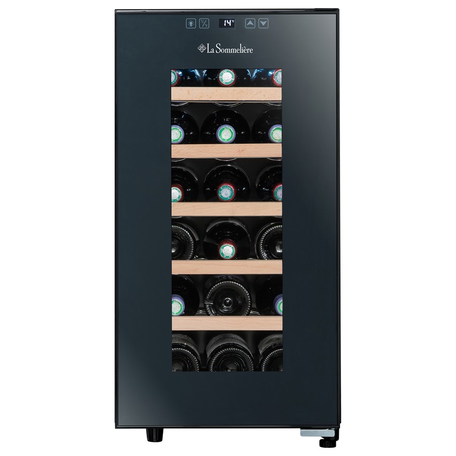product image Sommeliere Wine Cellar 18 Bottles Black H 67cm x W 34.5cm x D 48.5cm