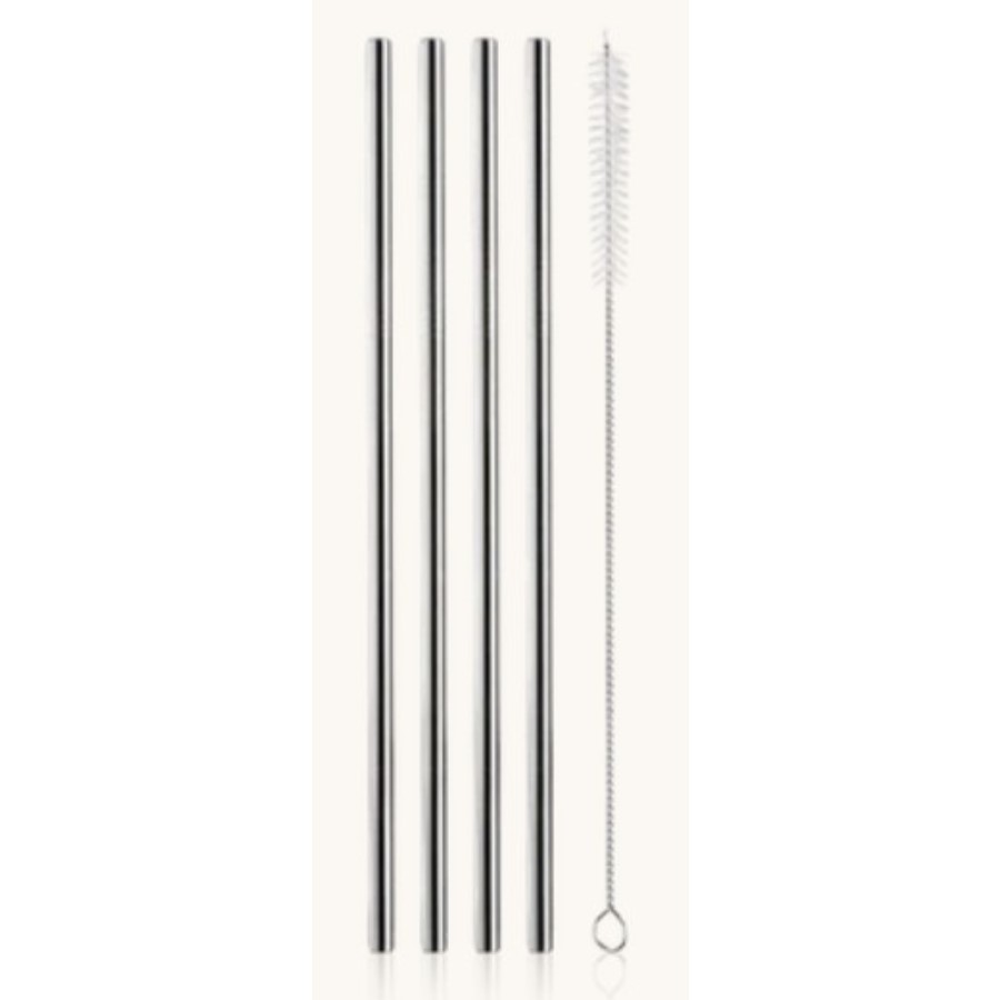 product image Vacuvin Set of 4 S/Steel Straw & Brush 