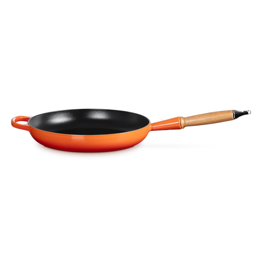 product image Le Creuset Round Frying Pan Flame 28 cm Wooden Handle