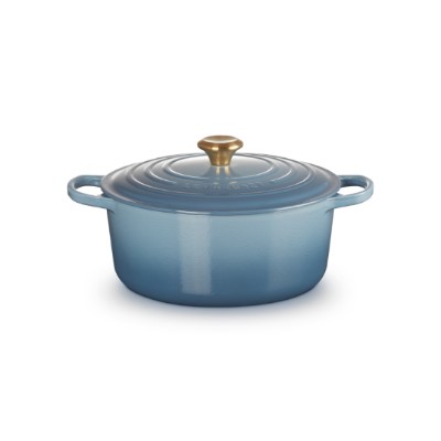 product image Le Creuset Rd. Casserole Chambray 28 cm Gold Knob
