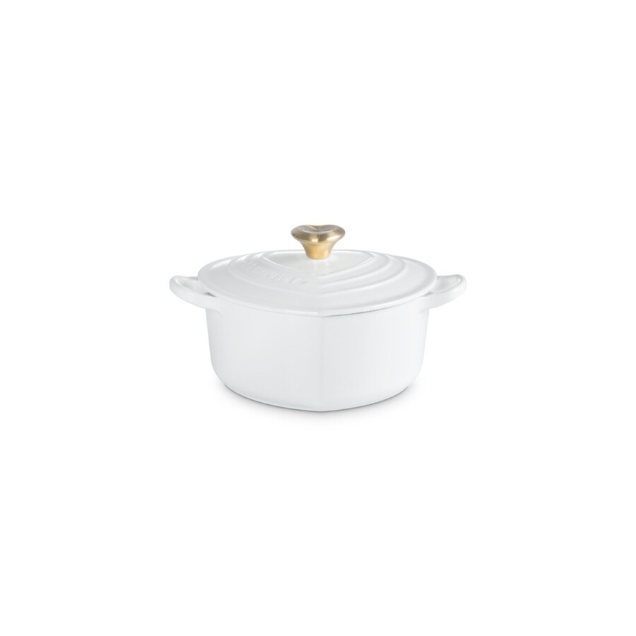product image Le Creuset Heart Cass. White+Gold Knob 