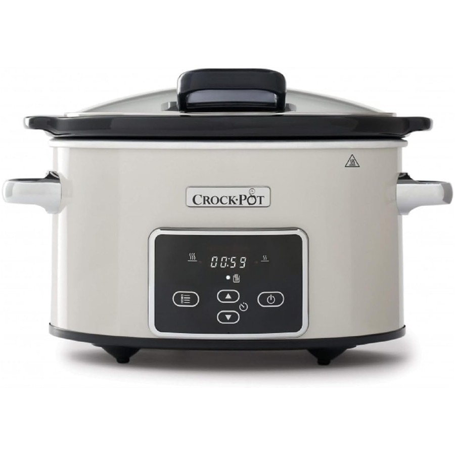 product image Crockpot Slow Cooker 3.5L Beige & Chrome H 22.0cm x D 35.5cm x W 27.5cm