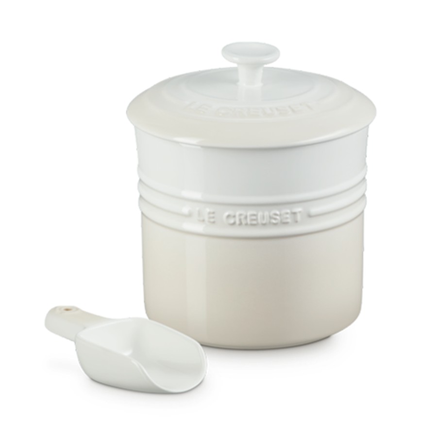 Le Creuset Pet Food Storage Jar Meringue Image