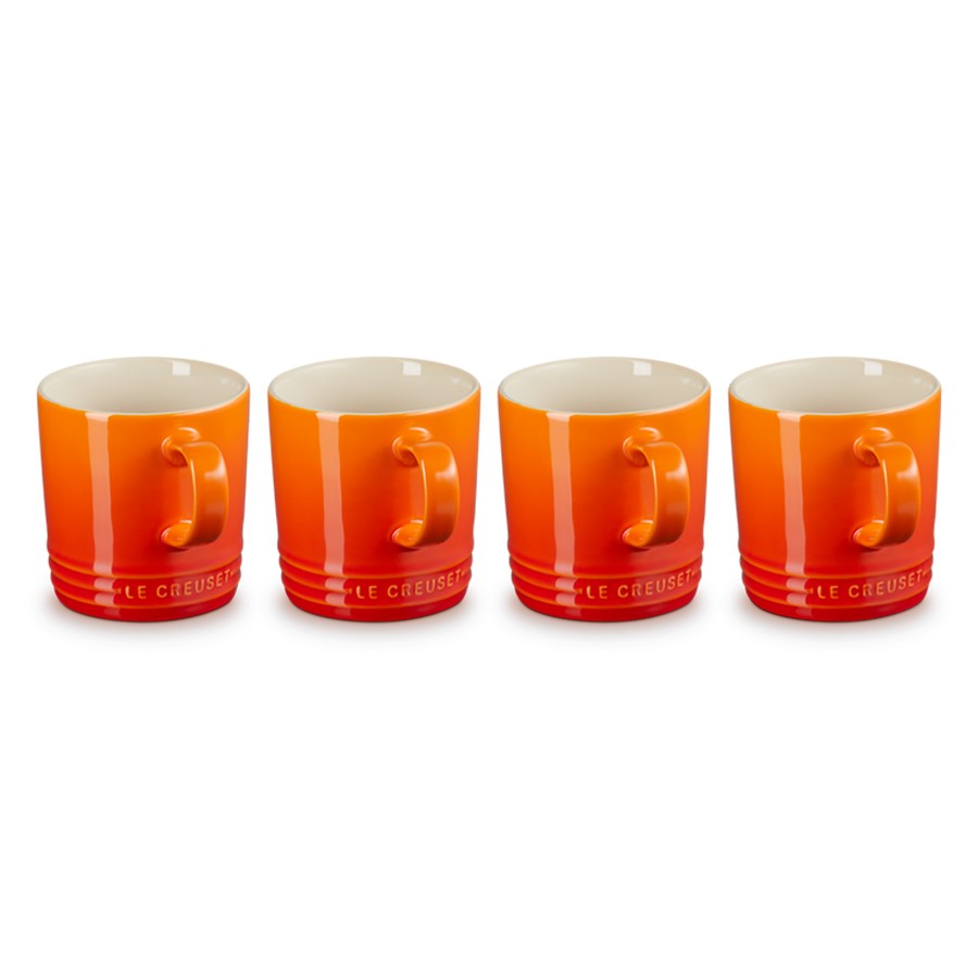 product image Le Creuset 4 Coffee Mugs Flame 350 ml 