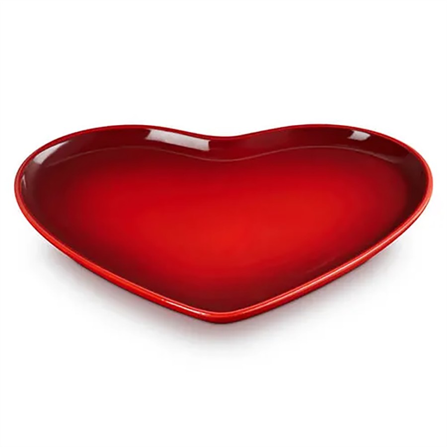 product image Le Creuset Heart Serve Plate Cerise 32cm 