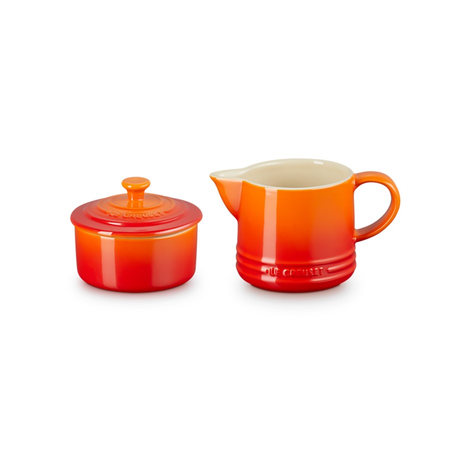 product image Le Creuset Milk & Sugar Set Flame Jug 300 ml, Sugar 200 ml