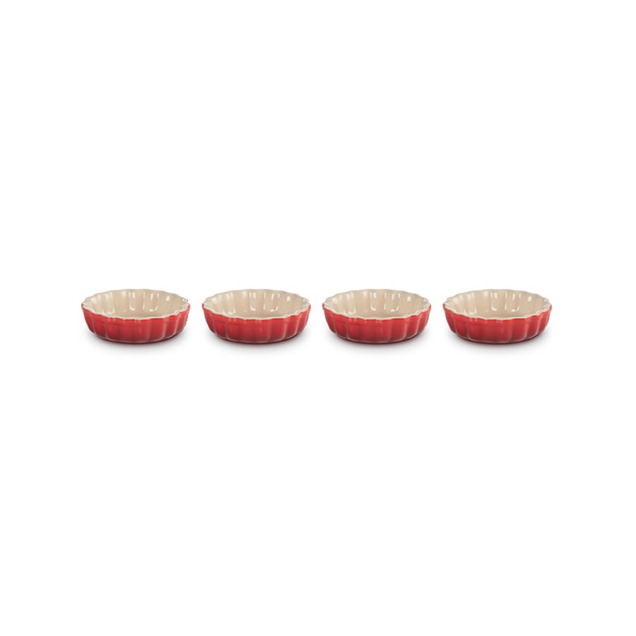 Le Creuset 4 Mini Flans Cerise 11 cm Image