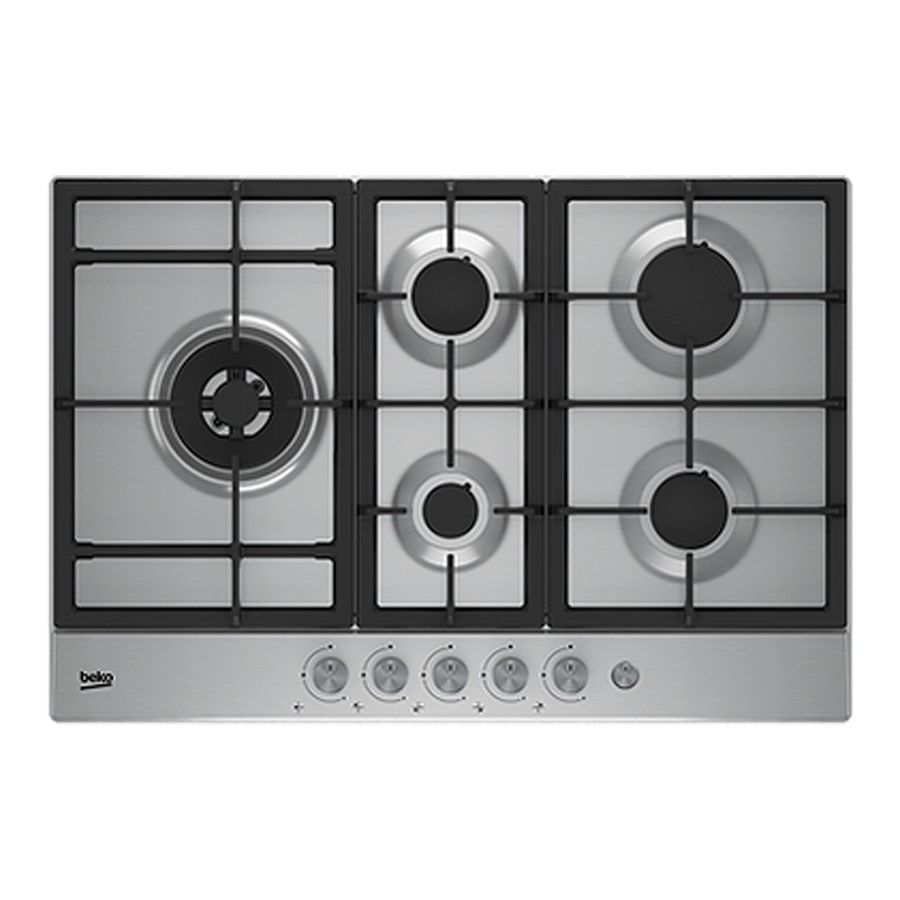 product image Beko Hob Gas 5 Burners Inox 75 cm H 4.6cm x W 75cm x D 51cm