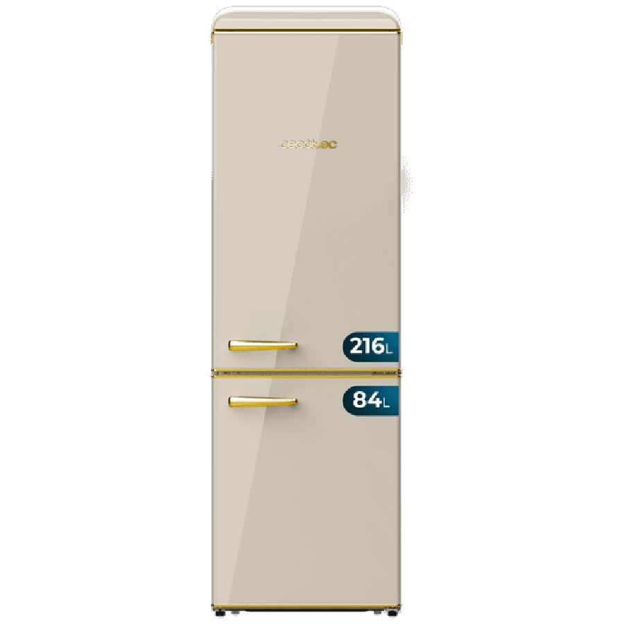 product image Cecotec Retro Fridge/F Combi Beige 300 L H 192.0cm x W 59.5cm x D 62.8cm