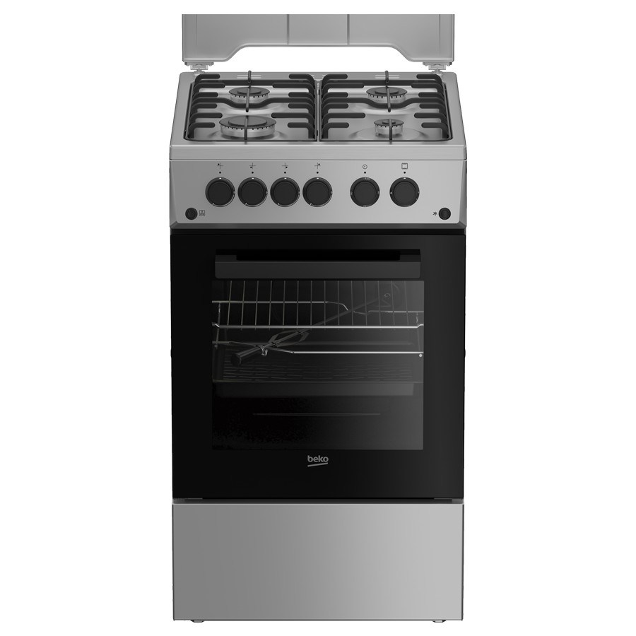 product image Beko Cooker Gas 4 Burners Blk & S/Steel H 85 cm x W 50 cm x D 60 cm