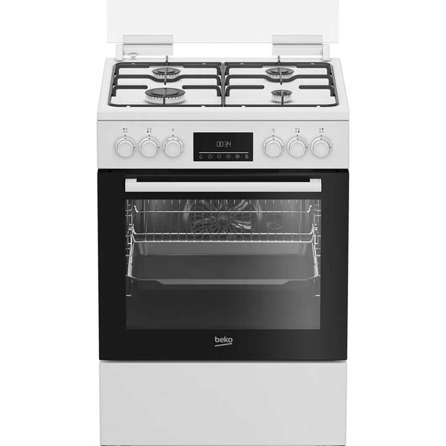 product image Beko Cooker Dual Fuel With 4 Burners Wht H 85cm x W 60cm x D 60cm