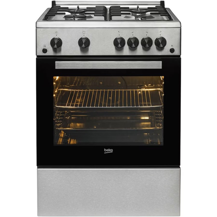 product image Beko Cooker Gas S/Steel 4 Burners H 85 cm x W 60 cm x D 60 cm