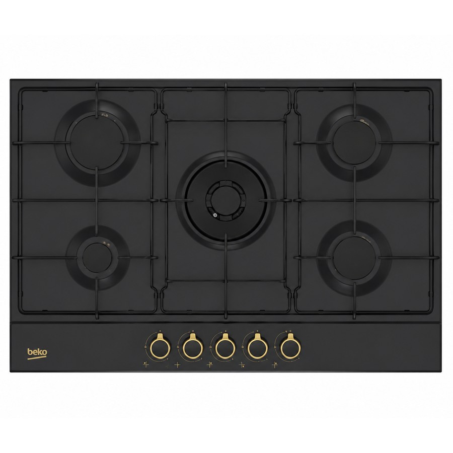 product image Beko Hob Gas 5 Burners Black 75 cm H 4.60cm x W 51.00cm x W 75.00cm
