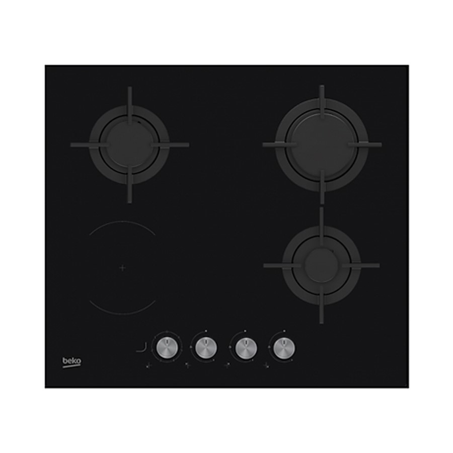 product image Beko Hob 4 Burners 3 Gas+1 Electric Blk. H 4.60 cm x W 60.00 cm x D 53.00 cm
