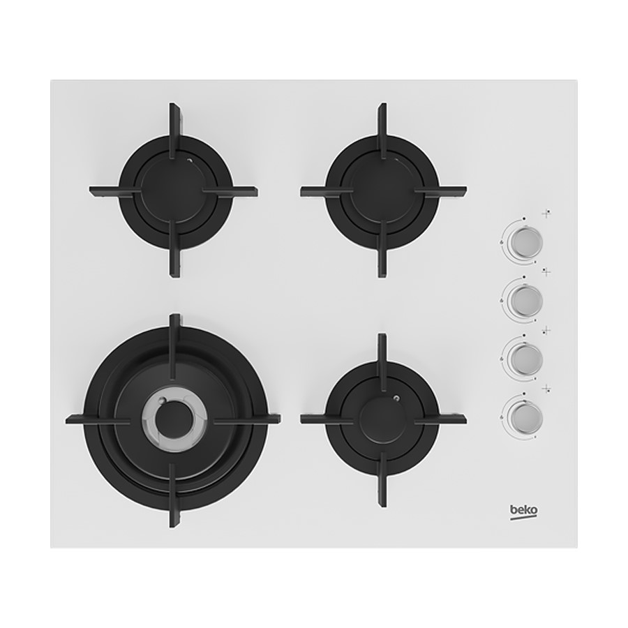 product image Beko Hob Gas 4 Burner White 60 cm H 4.60 cm x W 59.00 cm x D 52.40 cm