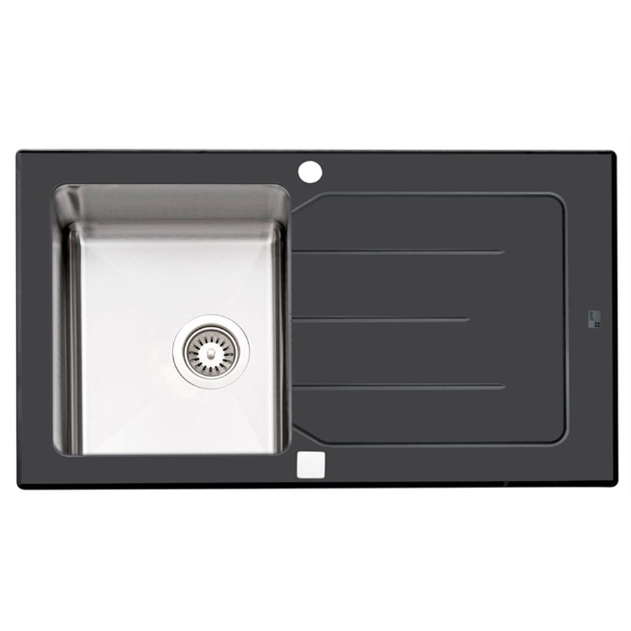 product image Asil Sink 1 Bowl Black Glass 86 x 50 cm 