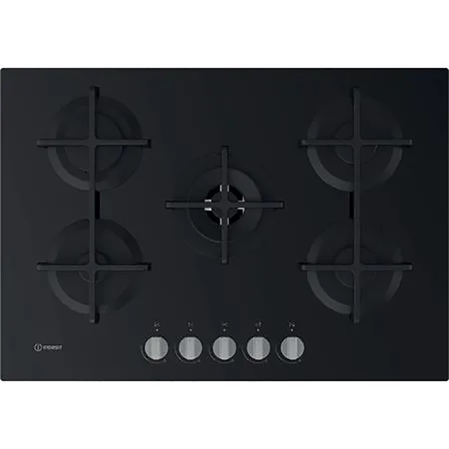 product image Indesit Hob Gas 5 Burner Glass Blk 75cm 