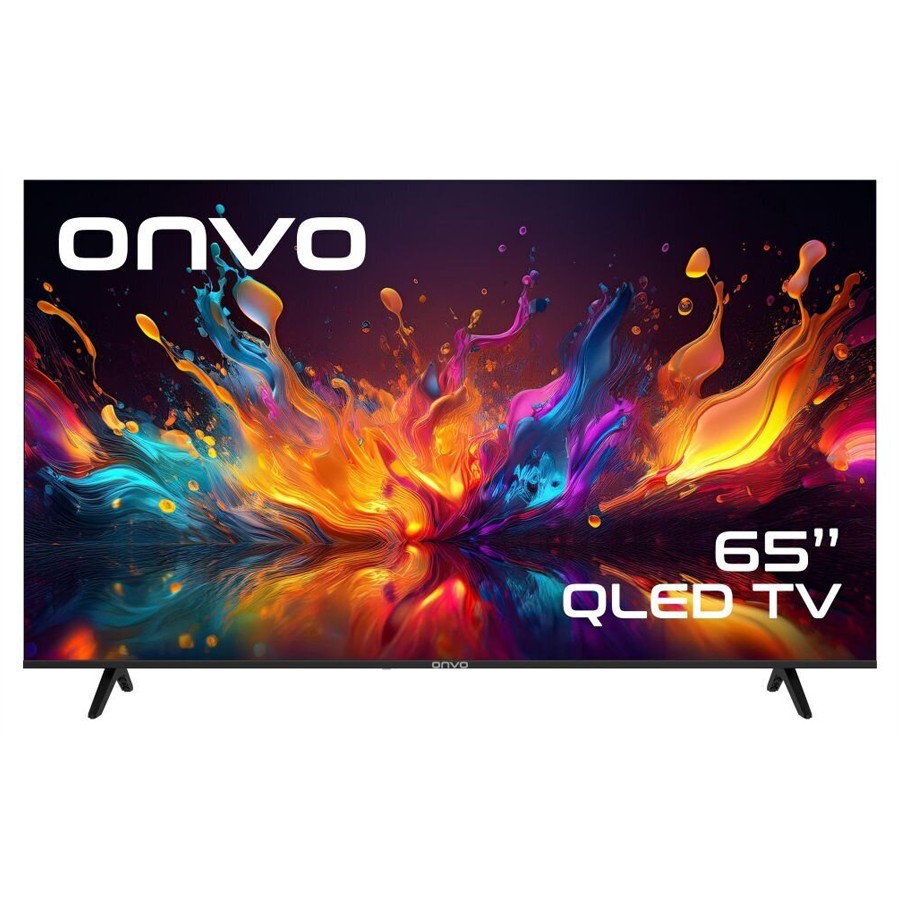 product image Onvo Television 65" Frameless QLED 4K Google Android Whale OS 10 - BT Remote - UHD 
H 82.80 cm x W 144.40 cm x D 7.96 cm
