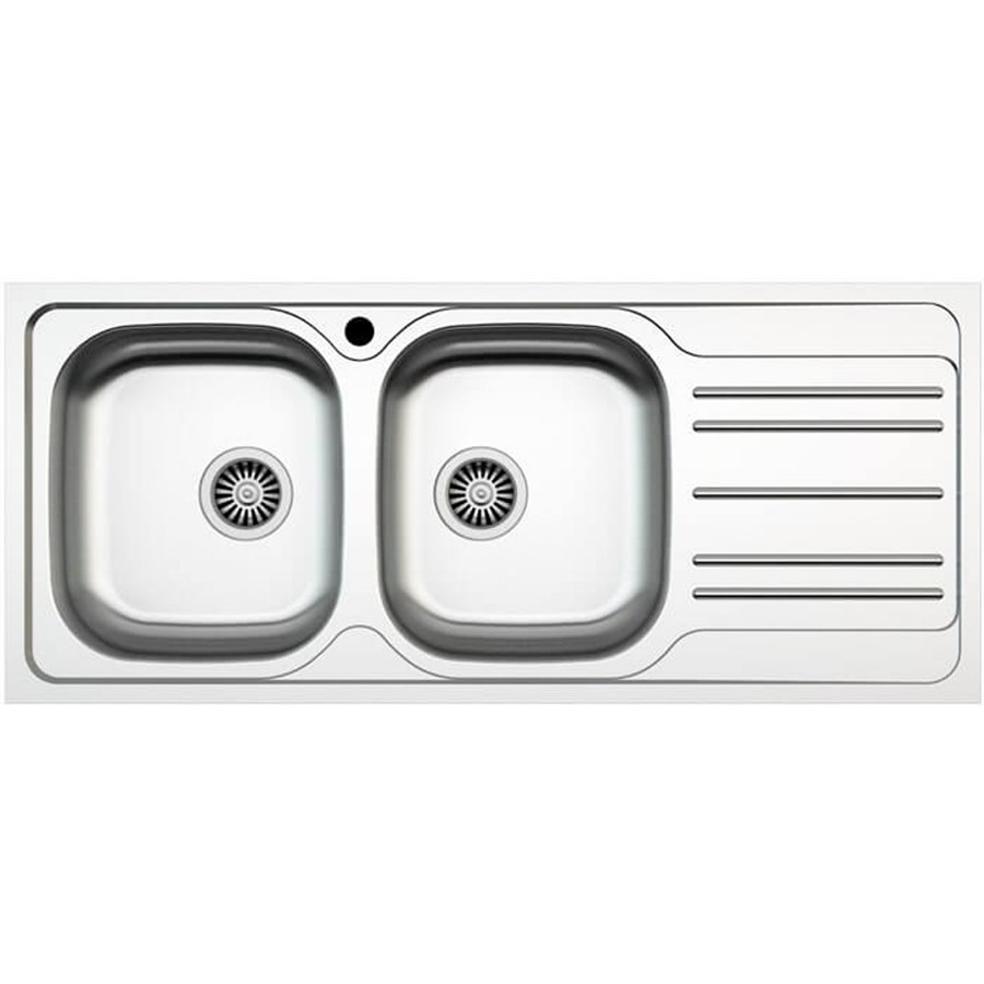 product image Asil Sink 2 Bowls S/Steel Right Drain 116 x 50 cm