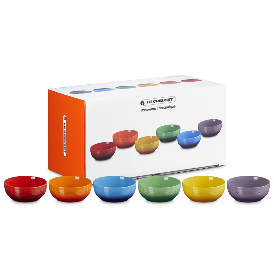 product image Le Creuset Rainbow Coupe 6 Cereal Bowls 