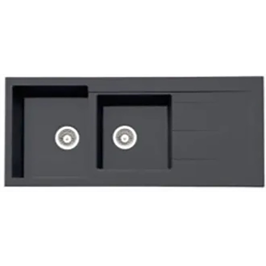 product image Asil Sink 2 Bowl Blk Granite 116 x 50 cm 