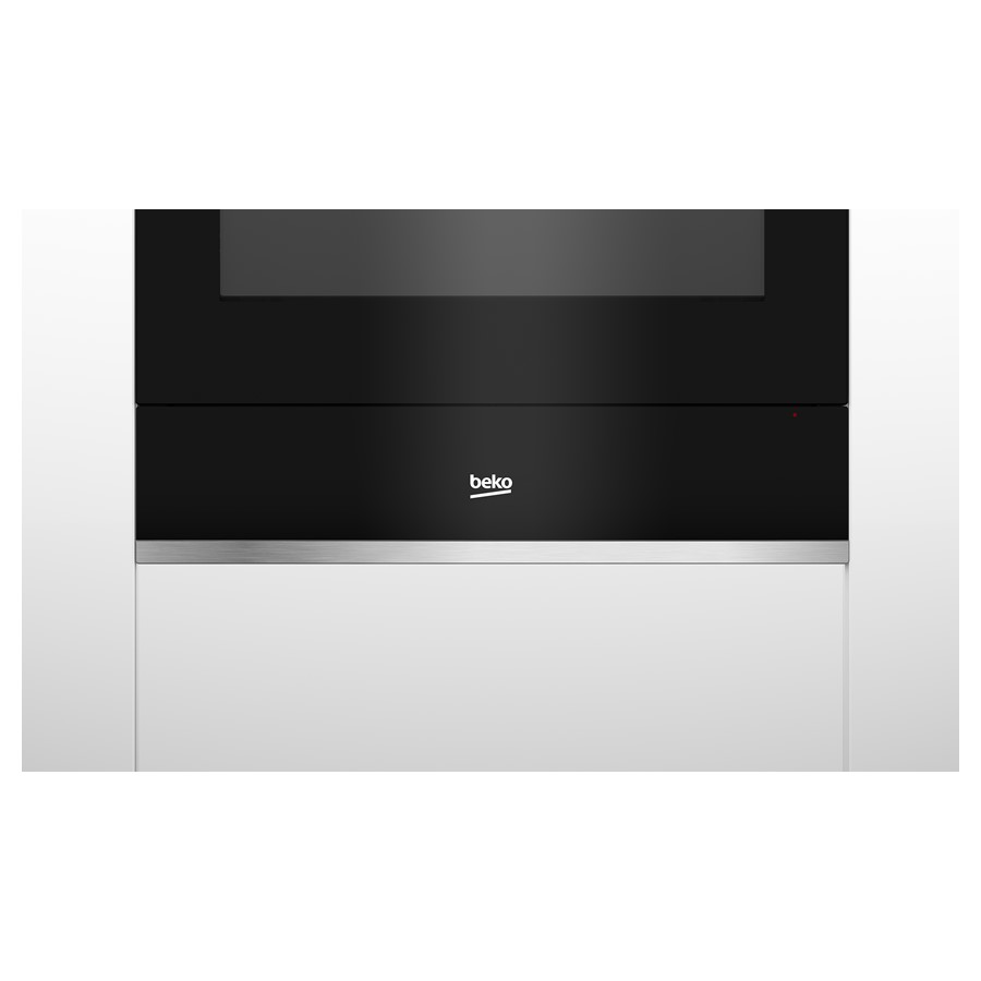 product image Beko Warmer Drawer Black with Inox Trim H 14cm x W 59.5cm x D 54.5cm