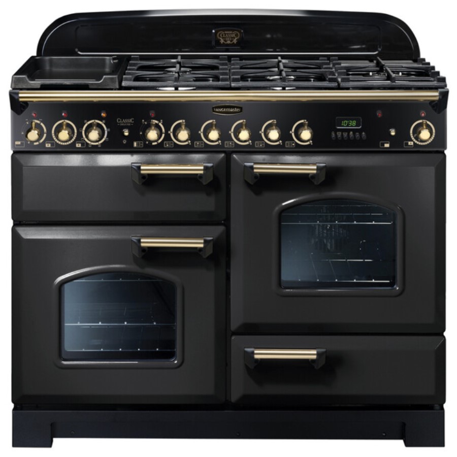 product image RangeMaster Dual/F Char Blk/Brass 110 cm H 90.50 / 93.00 cm x W 109.20 cm x D 60.80 cm