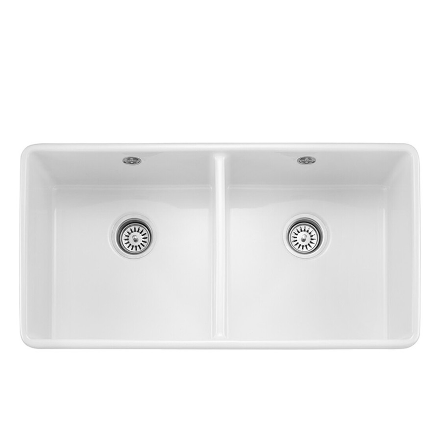 product image Rangemaster Sink 2 Bowl Belfast Ceramic H 89.50 cm x W 46.00 cm D 19.40