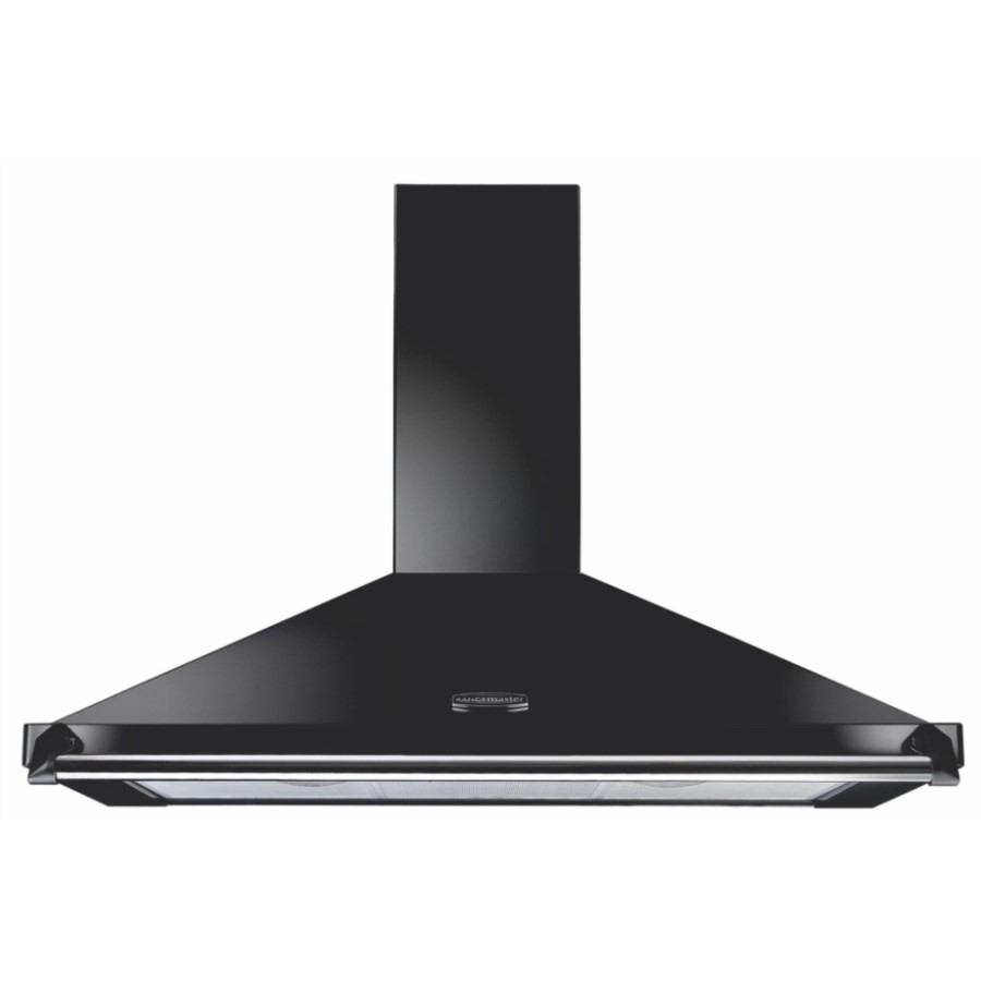 product image RangeMaster Hood Black Chrome Rail H 49.50 / 77.00  cm x W 109.8 cm x D 49.00 cm