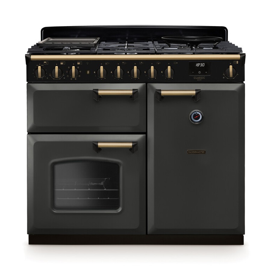 product image RangeM Dual Fuel Slate/ Brass 100 cm H 89.50 / 93.50 cm x W 99.40 cm x D 66.60 cm