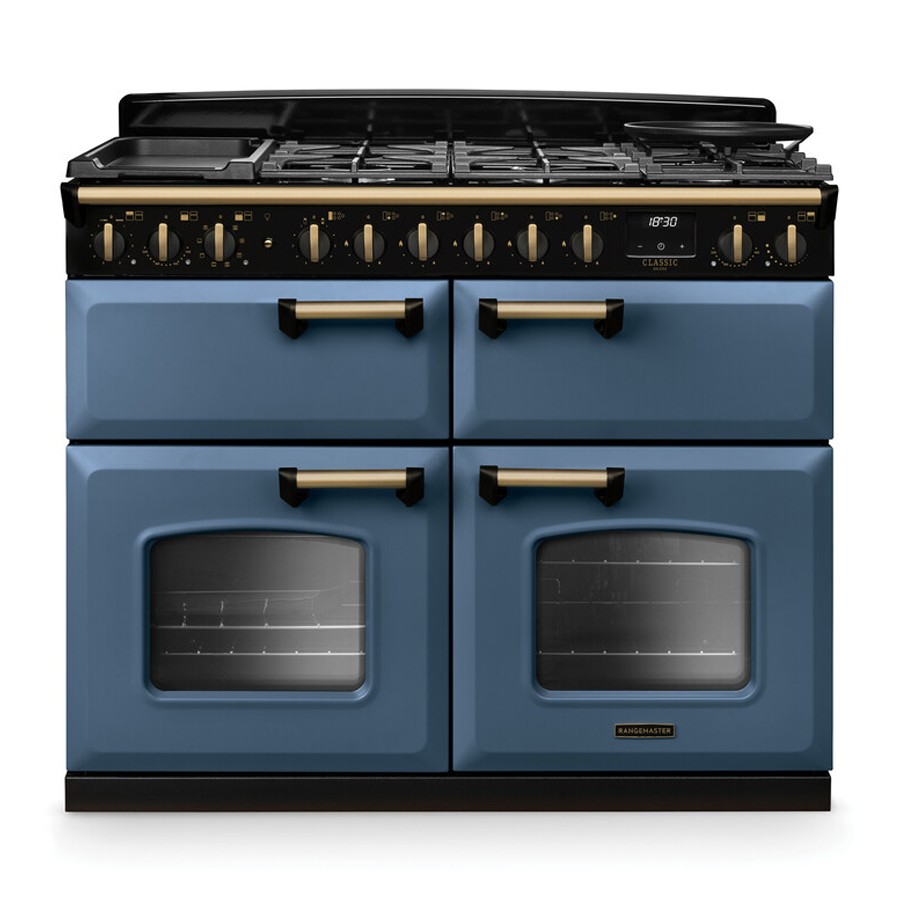 product image RangeM Dual Fuel Blue/ Brass 110 cm H 89.50 / 93.50 cm x W 109.20 cm x D 66.60 cm