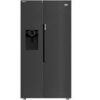Beko Fridge Freezer American Style With Water Dispenser Dark Ino