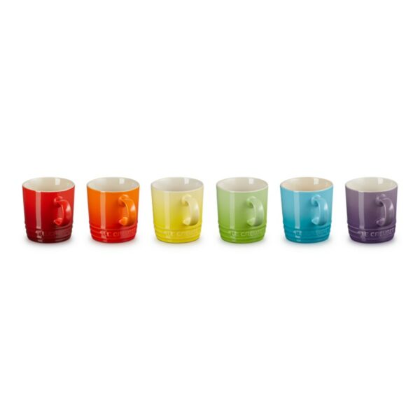 Le Creuset Stoneware Rainbow Set of 6 Espresso Mugs 100ML