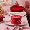 Le Creuset Stoneware Heart Plate 23cm Shell Pink - Image 3