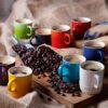 Le Creuset Stoneware Rainbow Set of 6 Espresso Mugs 100ML - Image 2