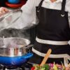 Le Creuset Chef's Bibbed Apron 87cm x 79cm Black - Image 2