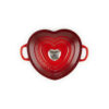 Le Creuset Cast Iron Heart Shaped Casserole with Heart Knob Cerise - Image 4