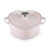 Le Creuset Cast Iron Heart Shaped Casserole with Heart Knob Shell Pink