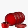 Le Creuset Stoneware 12-piece Vancouver Dinnerware Set Cerise