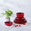 Le Creuset Stoneware 12-piece Vancouver Dinnerware Set Cerise - Image 2
