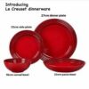 Le Creuset Stoneware 12-piece Vancouver Dinnerware Set Cerise - Image 3