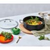Le Creuset Toughened Non-Stick Sauteuse with Glass Lid 24cm Black - Image 2