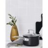 Le Creuset Non-Stick Saucepan with Glass Lid & Helper Handle 16cm Black - Image 2