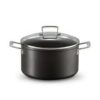 Le Creuset Non-Stick Deep Casserole with Glass Lid 24cm Black
